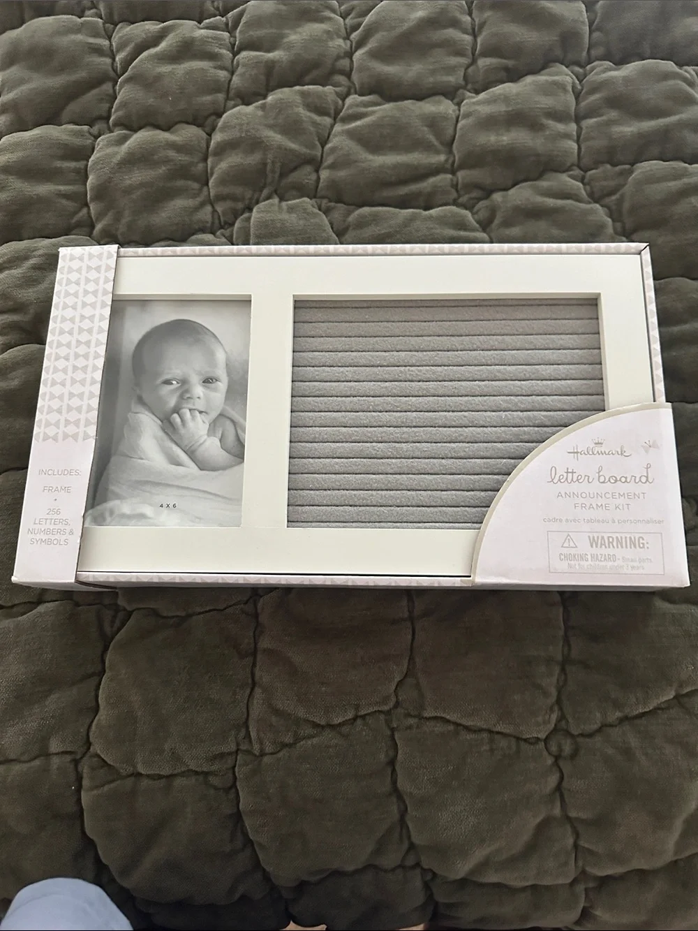Hallmark White Frame with Gray Felt Letter Board 256 letters,symbols,and number